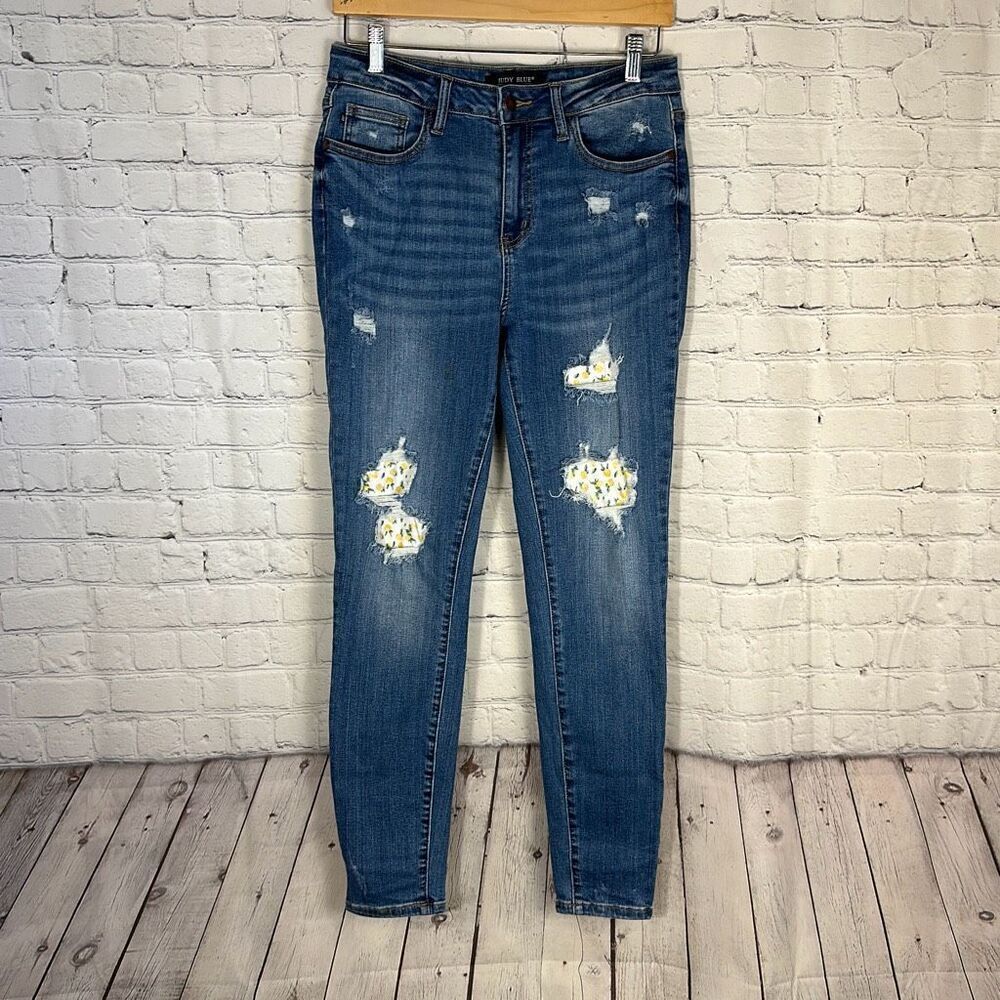 Judy Blue Lemon Patch High‎ Waist Skinny Jeans Style 88233 size 7/28